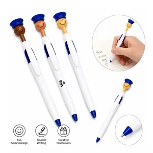 Police Hat Cartoon Smiley Novelty Ballpoint Pen