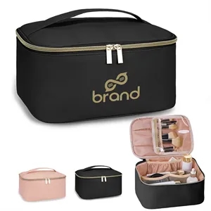 Portable PU Leather Travel Makeup Case