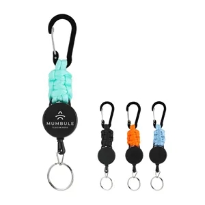 Retractable Badge Reel With Carabiner Clip And Key Ring