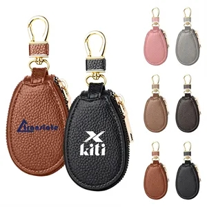 Small PU Leather Car Key Fob Case W/ Zipper