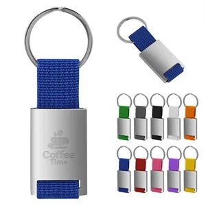Zinc Keytag With Webbing Strap and Key Ring