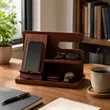 Wooden Phone Docking Station Nightstand Organizer | https://www.bestnamebadges.com