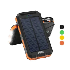 Waterproof Compass Solar Power Bank w/Flashlight 10000mah