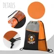 Tri Color Drawstring Backpack with Front Mesh Pocket | https://www.bestnamebadges.com
