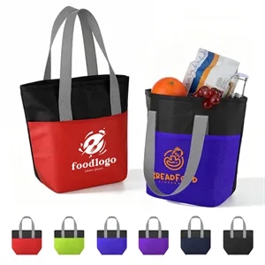 Two-Tone Non-Woven Insulated Lunch Cooler Tote Bag