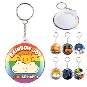 Portable Full Color Round Mirror Keychain