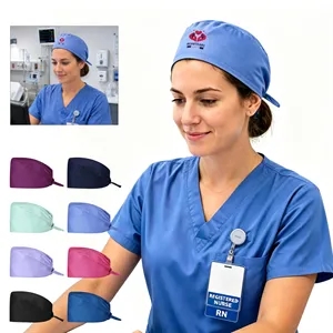 Adjustable Medical Nurse Scrub Cap With Button