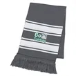 Two-Tone Knit Scarf With Fringe | https://www.bestnamebadges.com