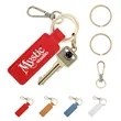 Saddle Leather Keychain Tag With Antique Bronze Ring | https://www.bestnamebadges.com