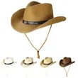 Custom Straw Cowboy Hat With Logo Outdoor Event Gifts | https://www.bestnamebadges.com