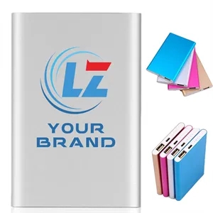 5000mAh Branded Thin Metal Portable Charger Trade Show