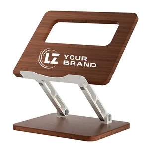 Custom Adjustable Wood Grain Book Tablet Stand Office Gifts