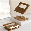 Custom Adjustable Wood Grain Book Tablet Stand Office Gifts | https://www.bestnamebadges.com