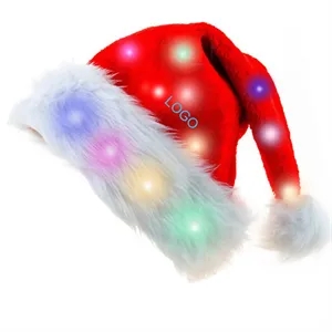 Plush Light Up Santa Hat, Funny Christmas Hat