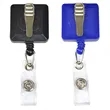 Square Badge Reel w/ Custom Imprint & Alligator clip | https://www.bestnamebadges.com