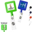 Square Badge Reel w/ Custom Imprint & Alligator clip | https://www.bestnamebadges.com