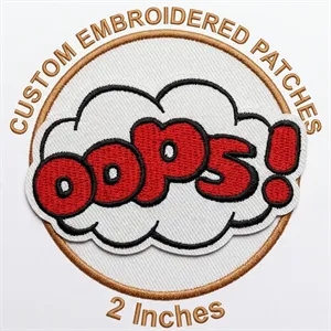 2 inches 100% Custom Embroidered Patches - Peel & Stick