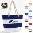 Striped Canvas Boat Tote Bag With Rope Handle | https://www.bestnamebadges.com