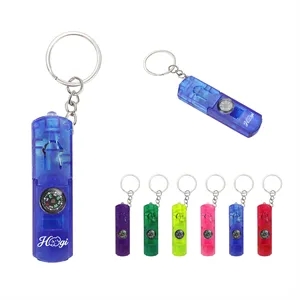 Emergency Whistle Keychain W/LED Light&Compass