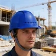Construction Hard Hat With Chin Strap | https://www.bestnamebadges.com