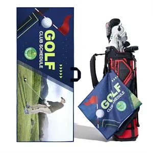 Custom Sublimated Waffle Golf Towel  With Hanging Loop