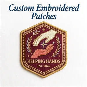 75% Custom Embroidered Patches - Peel & Stick Backing