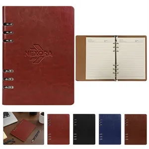 A5 Refillable PU Leather 6 Ring Binder Notebook