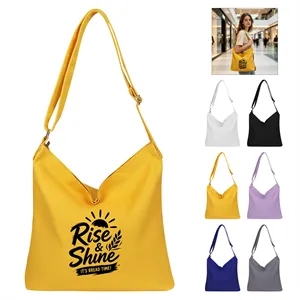 12Oz Canvas Zipper Tote Bag W/ Adjustable Shoulder Strap