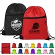 16.5" Polyester Drawstring Backpack Bag W/ Charging Hole | https://www.bestnamebadges.com