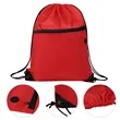 16.5" Polyester Drawstring Backpack Bag W/ Charging Hole | https://www.bestnamebadges.com