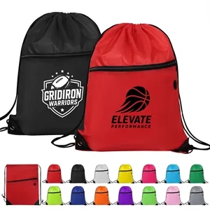 16.5" Polyester Drawstring Backpack Bag W/ Charging Hole