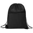 16.5" Polyester Drawstring Backpack Bag W/ Charging Hole | https://www.bestnamebadges.com