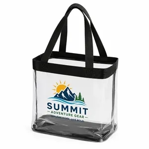 Clear Stadium Tote Bags With Fabric Trim