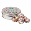 Custom Dipped Sandwich Cookies In Tin - 7pc | https://www.bestnamebadges.com