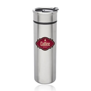 14 oz. Fritz Stainless Steel Travel Mug | https://www.bestnamebadges.com