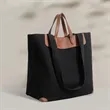 PU Leather Handle Canvas Tote Bag | https://www.bestnamebadges.com
