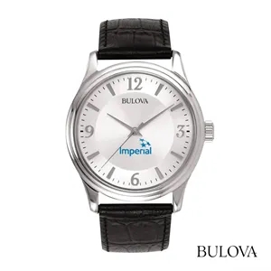 Bulova® Men's Leather Strap Watch