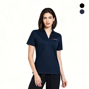 Women's Micro Pique Polo Shirt With Ribbed Collar