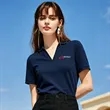 Women's Micro Pique Polo Shirt With Ribbed Collar | https://www.bestnamebadges.com