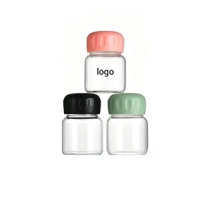 10oz Clear Glass Leak-proof Small Water Bottles with Lid