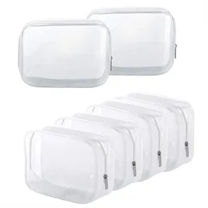 Transparent PVC Zipper Self Sealing Wash Bag Makeup Pouch