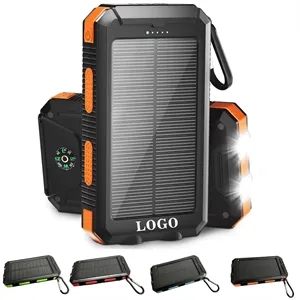 20000mAh Solar Power Bank with Flashlights and Compass