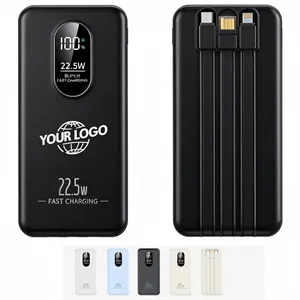 10000mAh Fast Charging Power Bank with Built-in Cable