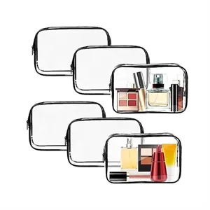 PVC Clear Travel Zipper Makeup Bag Waterproof Toiletry Pouch
