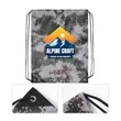 Camo Water-Resistant Drawstring Backpack | https://www.bestnamebadges.com