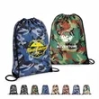 Camo Water-Resistant Drawstring Backpack | https://www.bestnamebadges.com