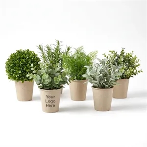 Flocked Artificial Eucalyptus Potted Plant