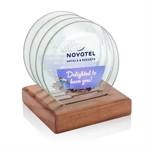Midland VividPrint™ Coasters - Set of 4 on Walnut Base