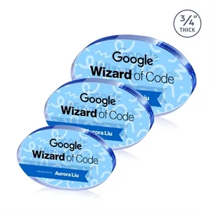 Baldus Oval VividPrint™ Double Sided Award - Blue