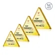 Adler Triangle VividPrint™ Double Sided Award - Gold | https://www.bestnamebadges.com